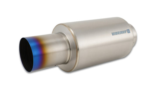 Vibrant Titanium Muffler w/Straight Cut Burnt Tip 4in Inlet / - 17566