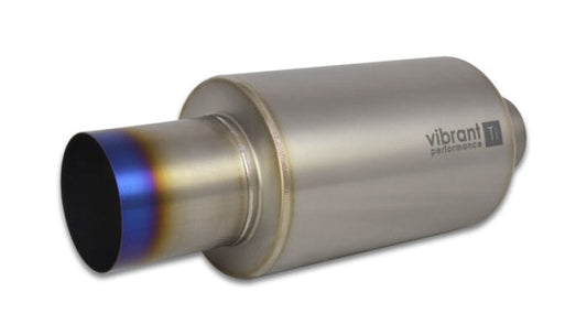 Vibrant Titanium Muffler w/Straight Cut Burnt Tip 3.5in Inlet / - 17564