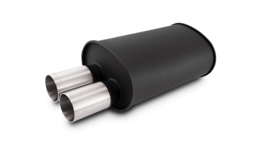 Vibrant Streetpower Flat Blk Muffler 9.5x6.75x15in Body Inlet ID 3in - 12326