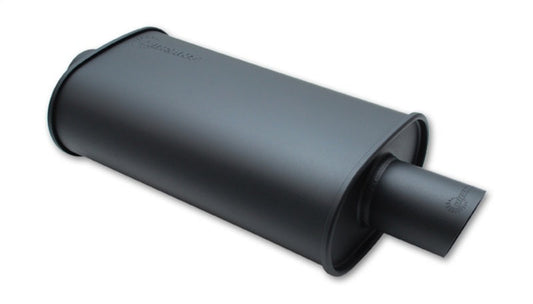 Vibrant StreetPower FLAT BLACK Oval Muffler with Single 3in Outlet - 1147