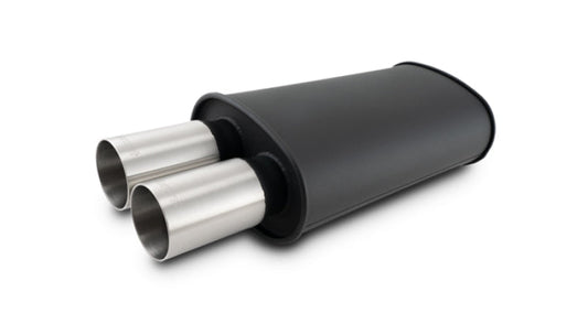 Vibrant Streetpower Flat Blk Muffler 9x5x15in Body 2.5in Inlet ID - 12320