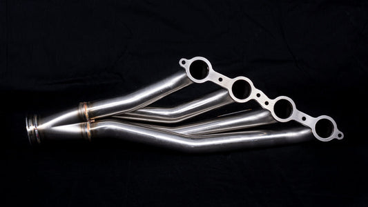 Sikky Manufacturing - GM A-Body LS Swap Headers Stainless Steel Long Tube 1 7/8" Primaries with 3" Merge Collector and Complete V-band Clamp Assembly (Gaskets and Hardware Included) (SM-HDR023SS)